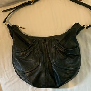 Stone Mountain black leather cross body bag